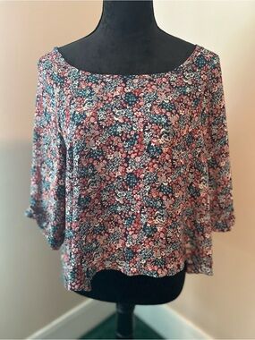 Floral Scoop Neck Women's Top